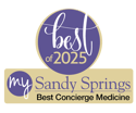 Logo ribbon from My Sandy Springs Magazine for PartnerMD winning Best Concierge Medicine Practice in Sandy Springs for 2025
