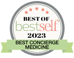 Ribbon honoring PartnerMD as the best concierge medicine practice in Atlanta by Best Self Magazine