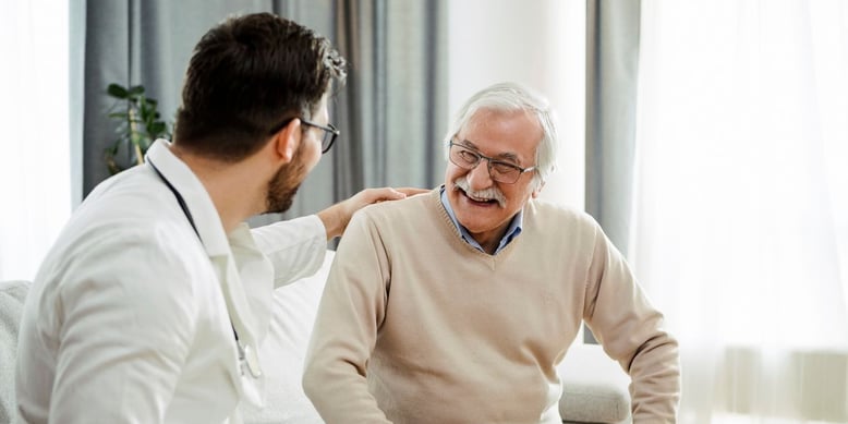 Man talking to his doctor
