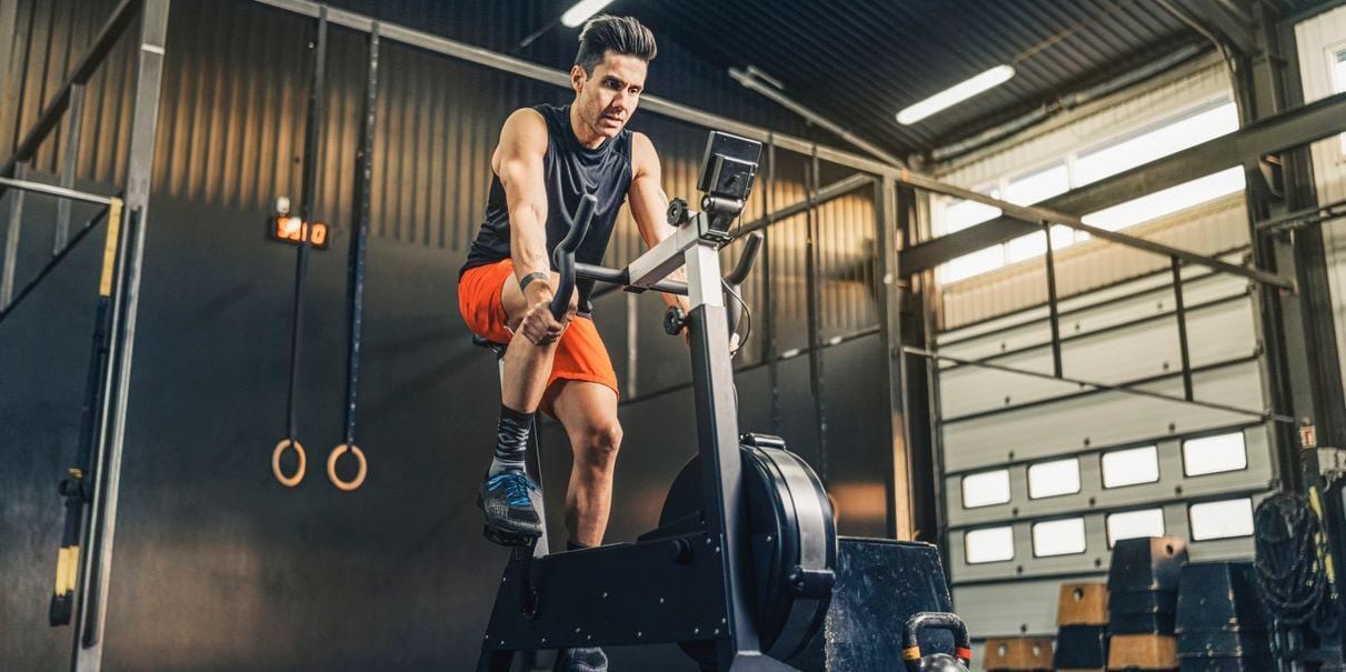 Man doing interval training