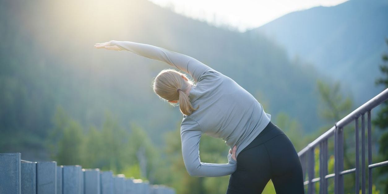 Woman stretching