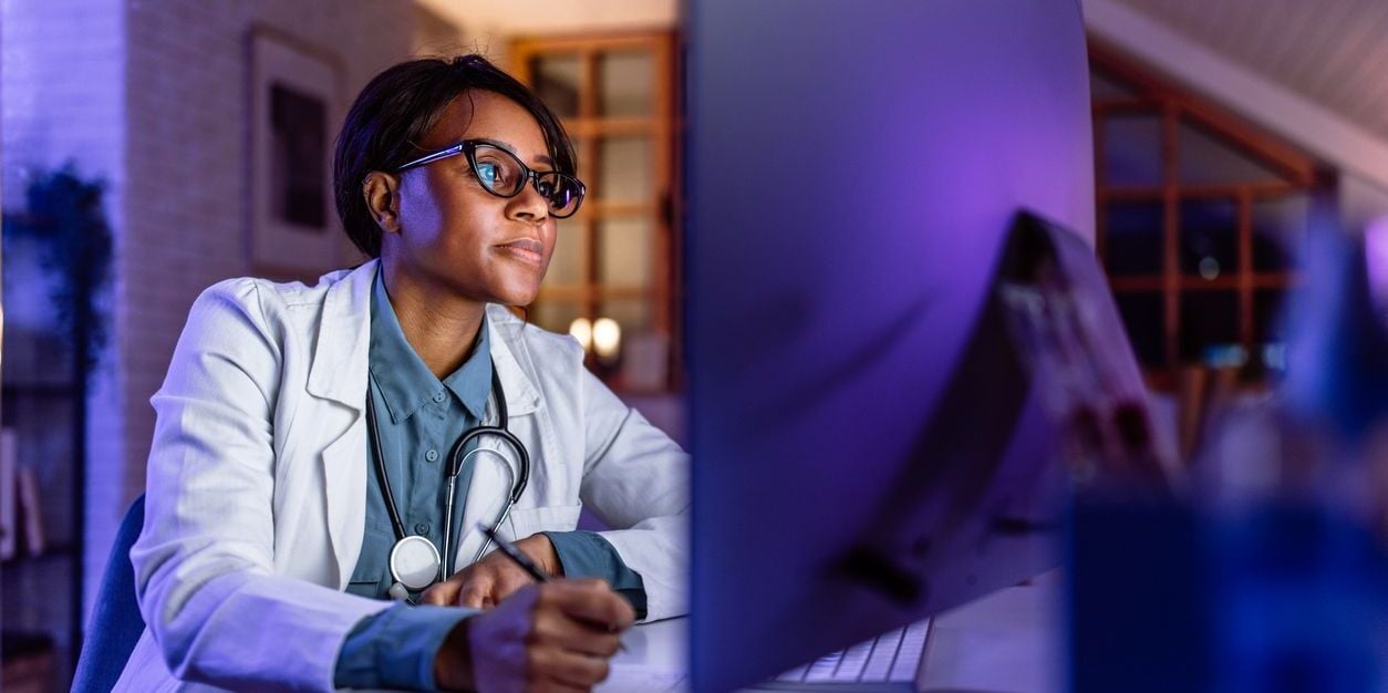 Doctor working late
