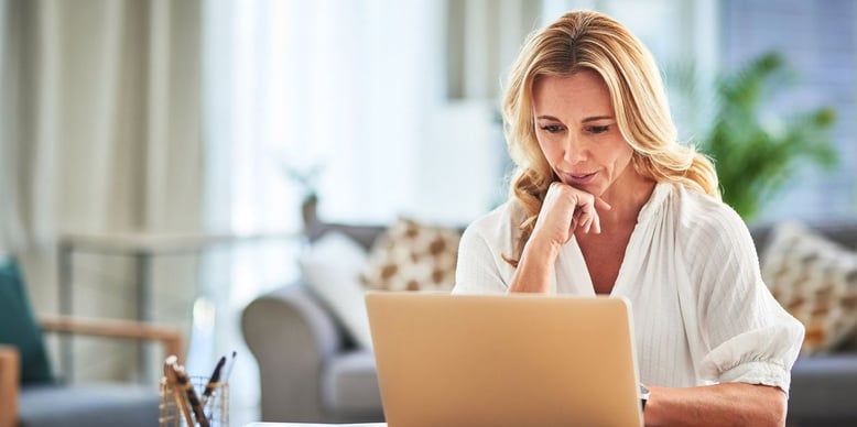 Woman researching