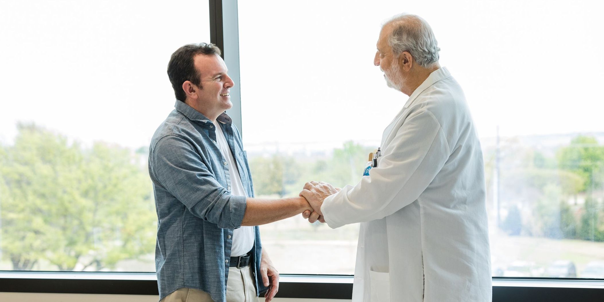 Executive talking to doctor
