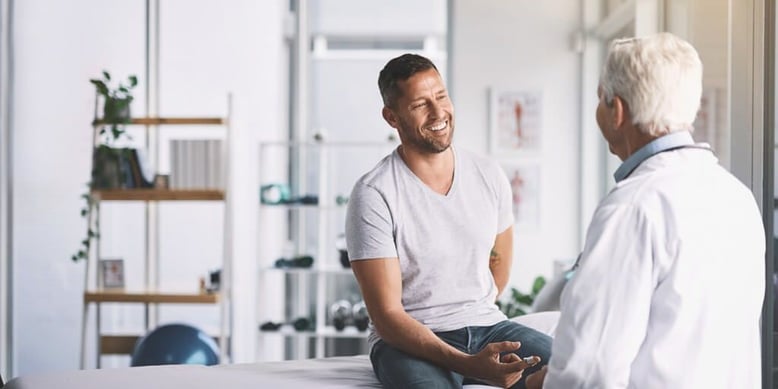 Male patient meeting with concierge doctor in Northern Virginia. 