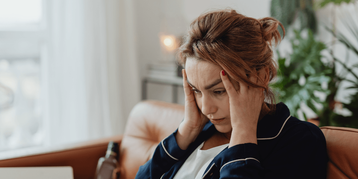 Woman with sinus infection