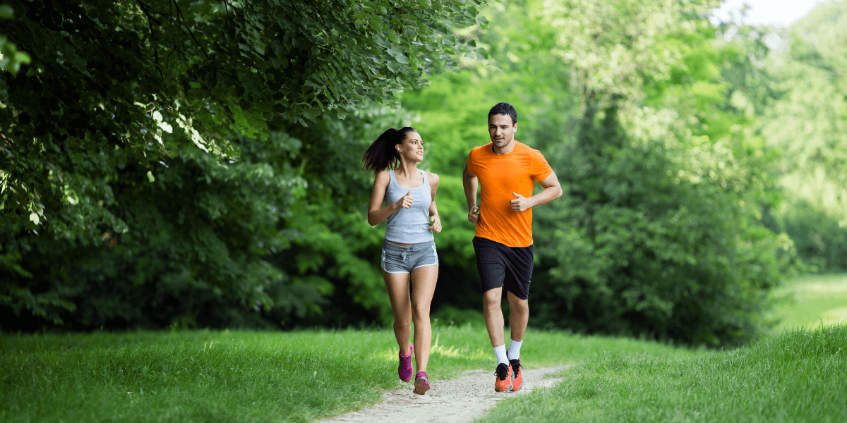 Couple running