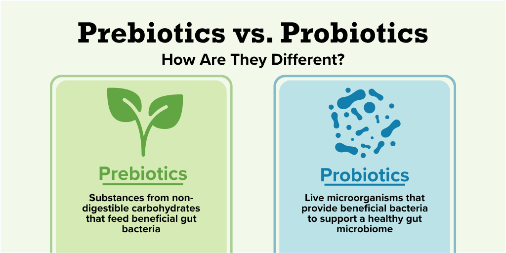 Prebiotics vs. probiotics