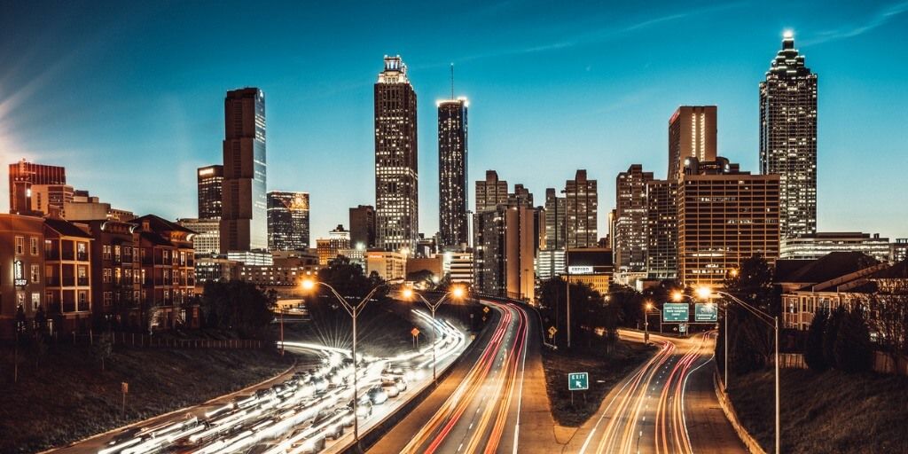 Picture of Atlanta skyline at night