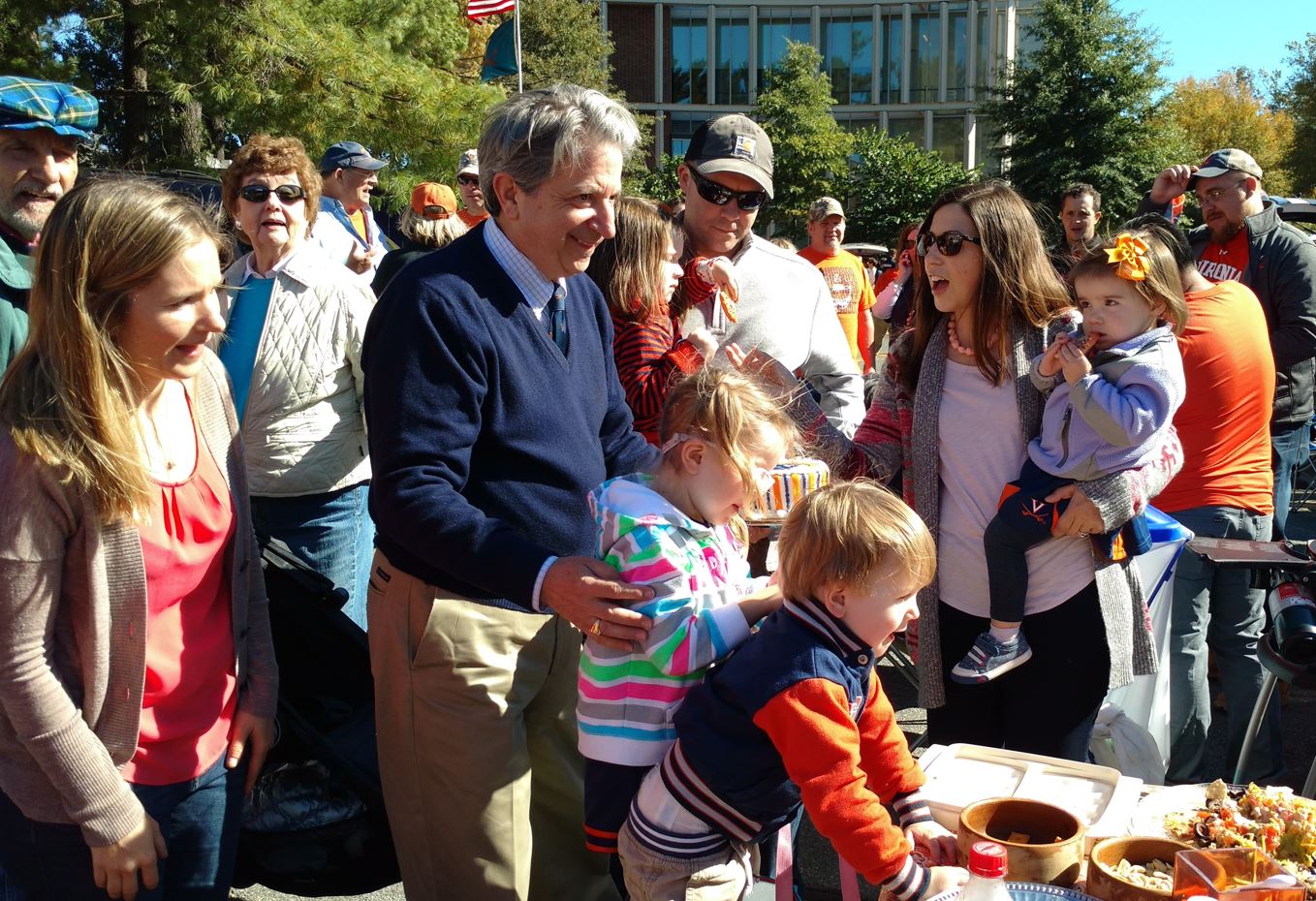 Dr. Fierro with his family tailgating at a UVA football game