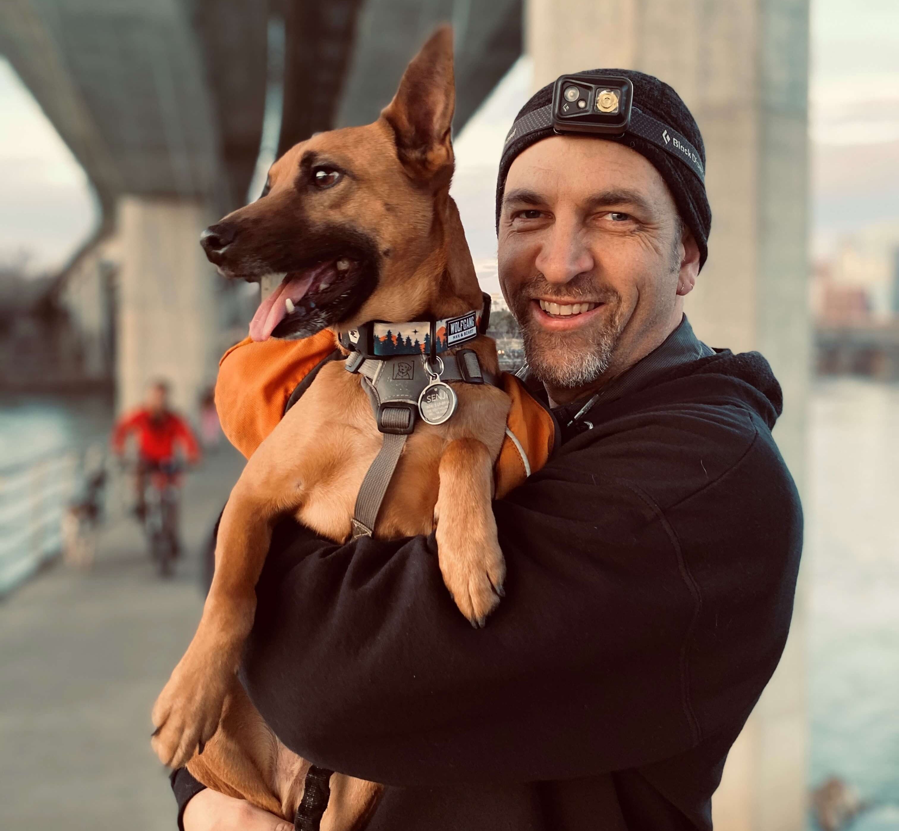 Dr. Haacke-Golden holding his dog