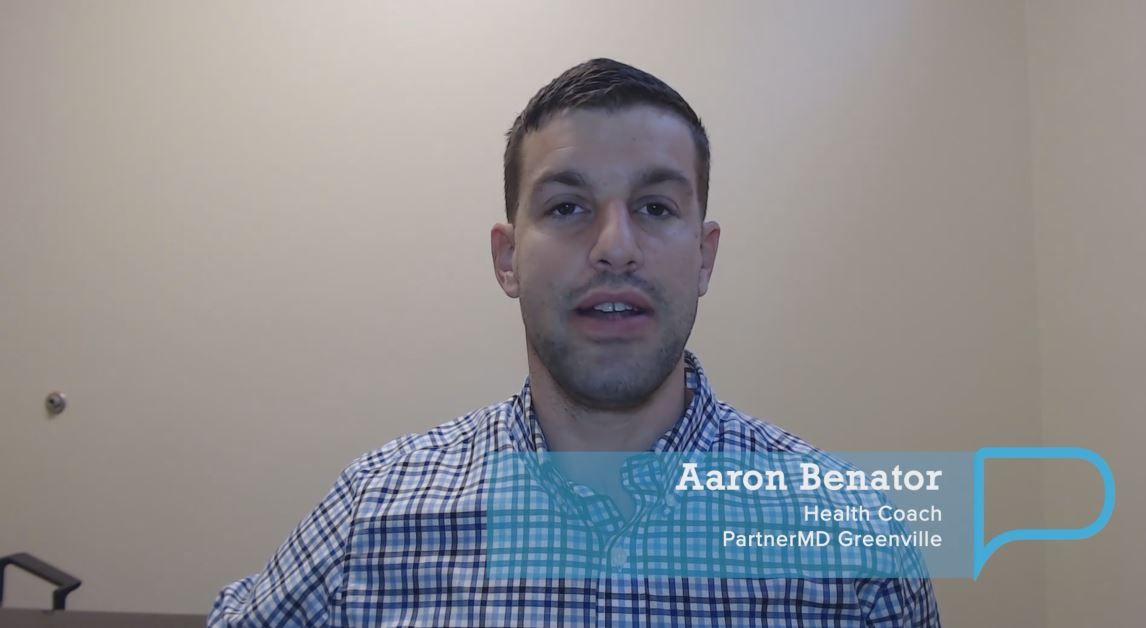 Aaron Benator, health coach at PartnerMD Greenville