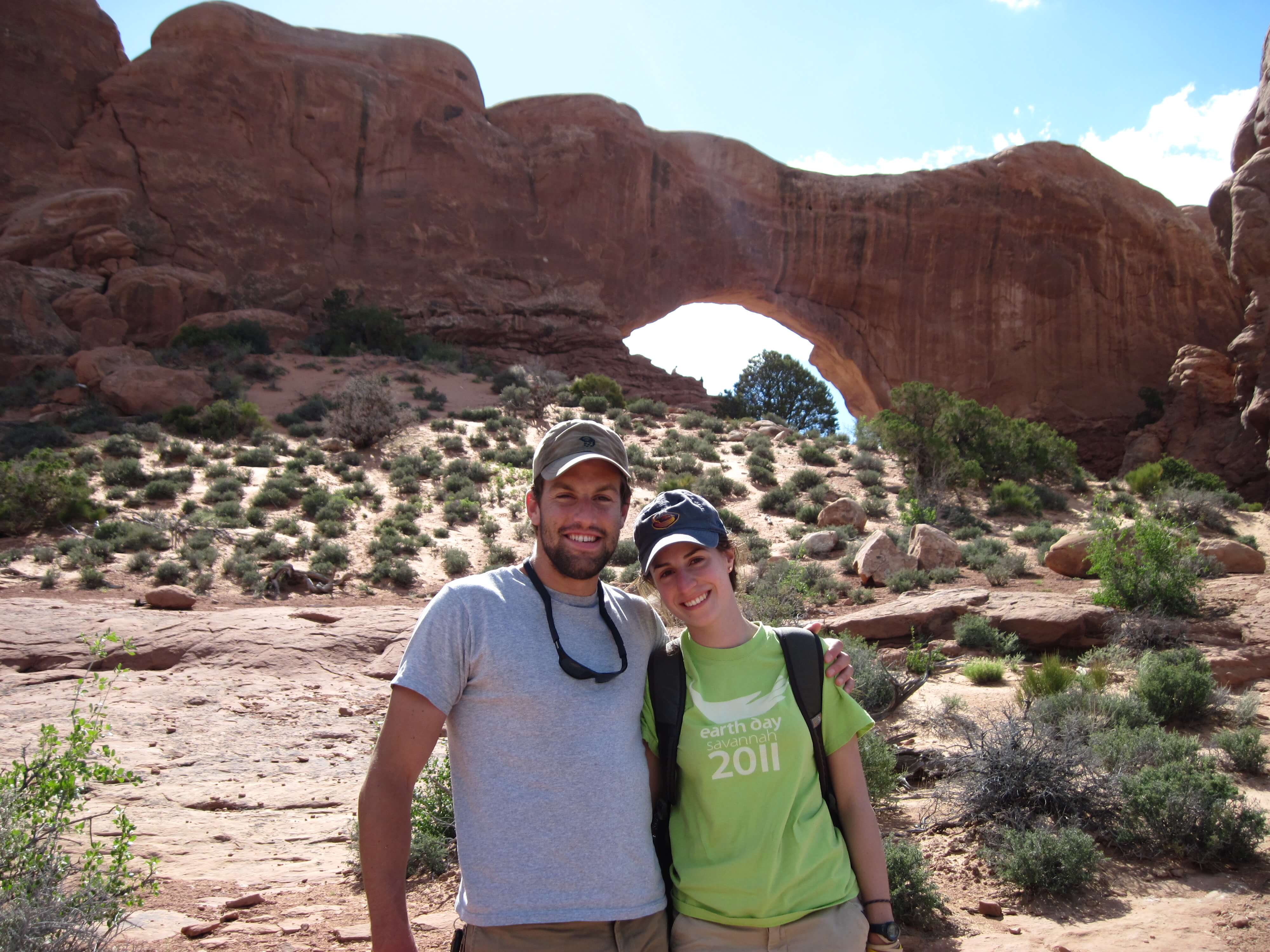Aaron and his wife on a trip out west