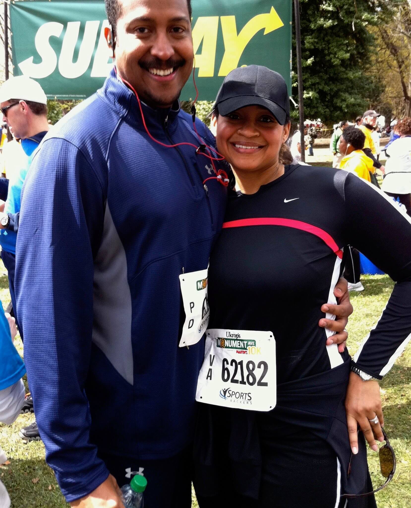 Dr. Latham-Solomon and her husband after completing a 10k