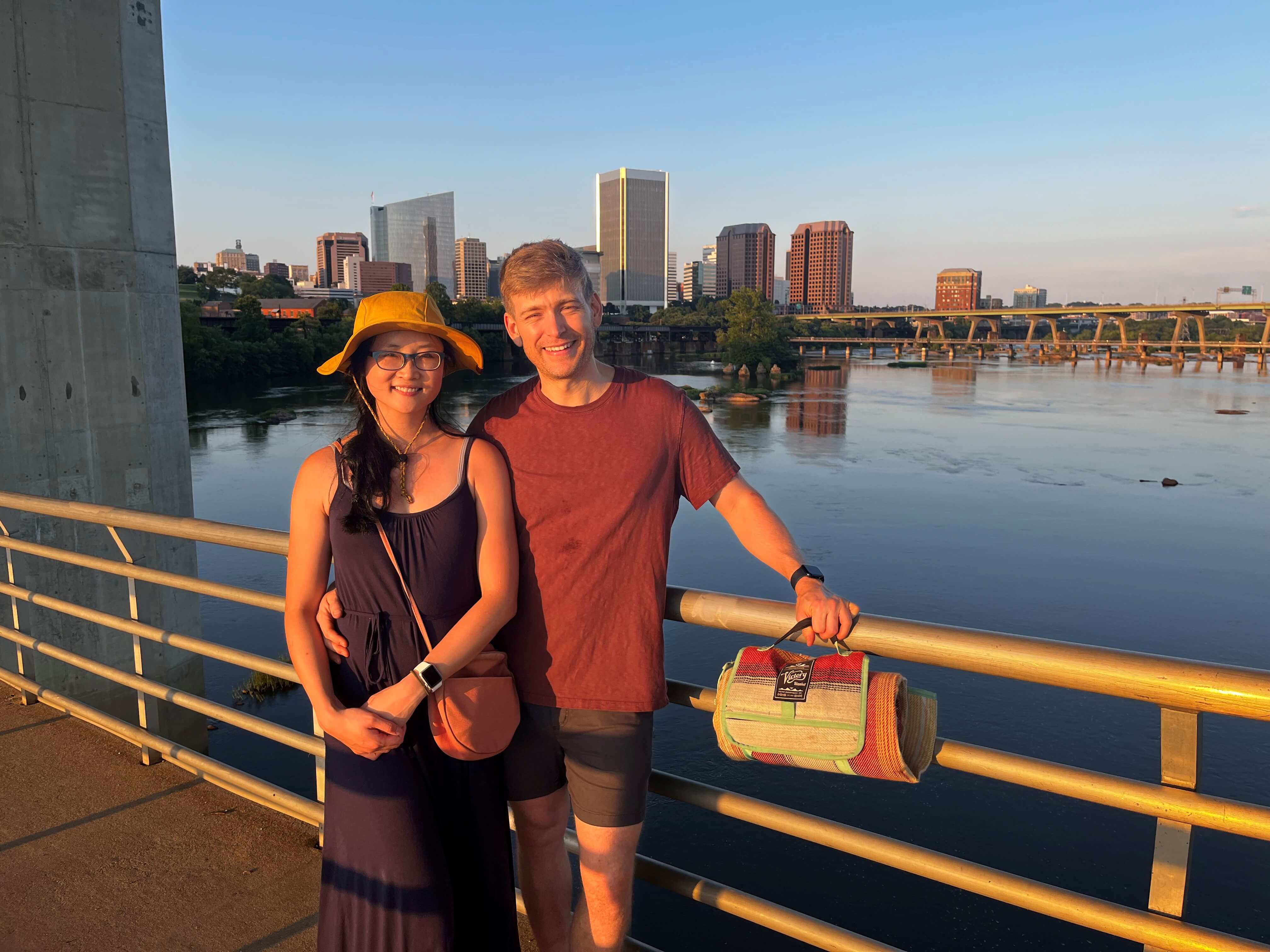 Dr. Li and her husband in downtown Richmond