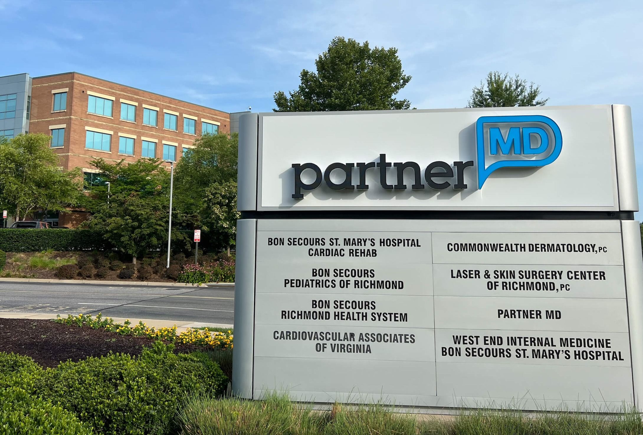 Sign in front of PartnerMD's Richmond office building