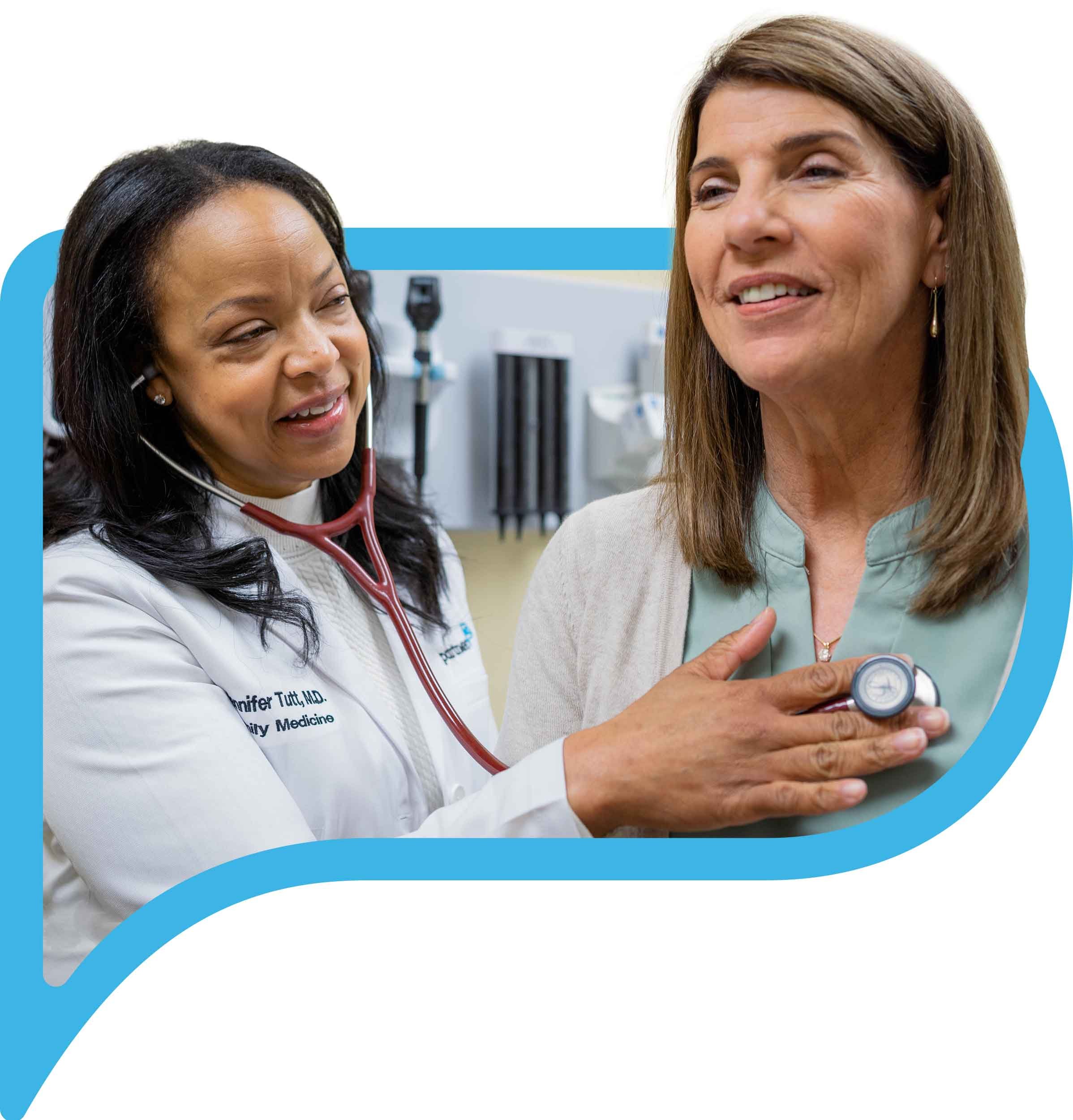 Dr. Jennifer Tutt listens to a patient