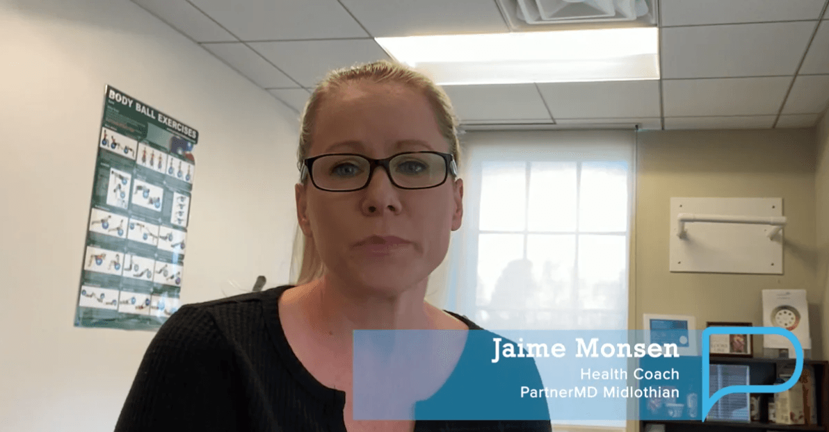 Jaime Monsen, health coach at PartnerMD Midlothian