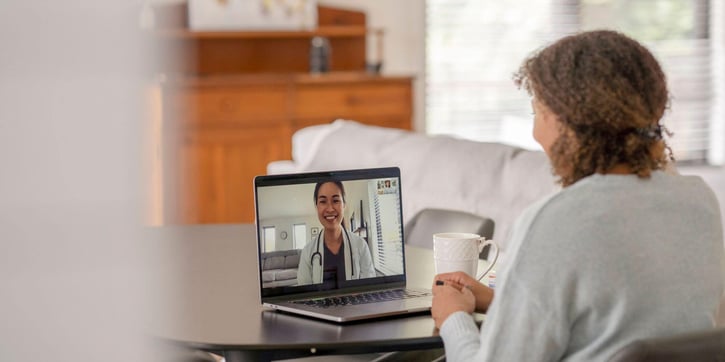 Patient and doctor during a Telehealth appointment.