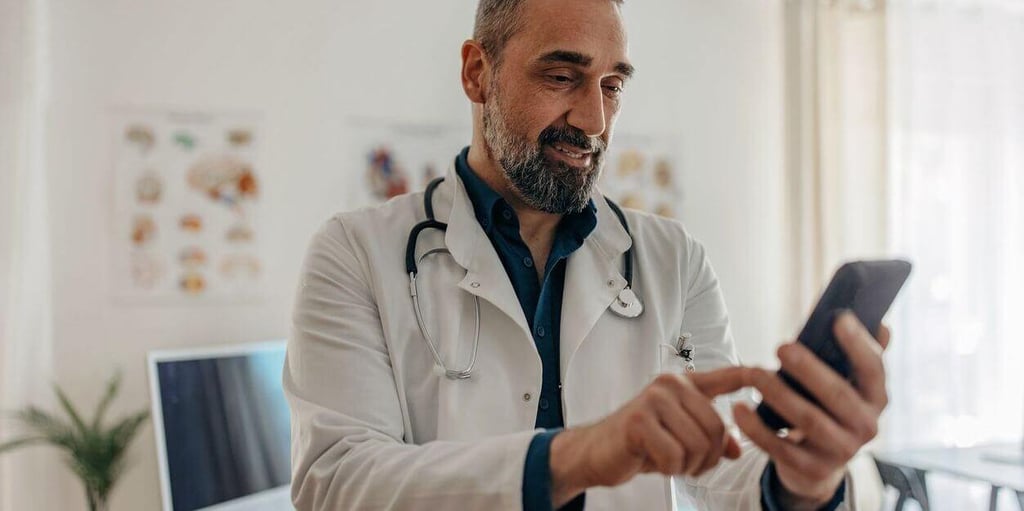 Doctor talking on the phone with a patient after-hours