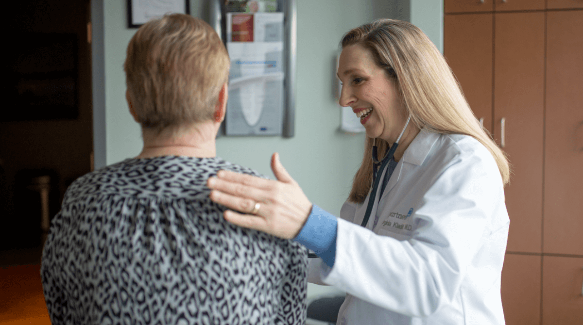 Dr. Virginia Kladder with a patient at PartnerMD's Richmond office. 