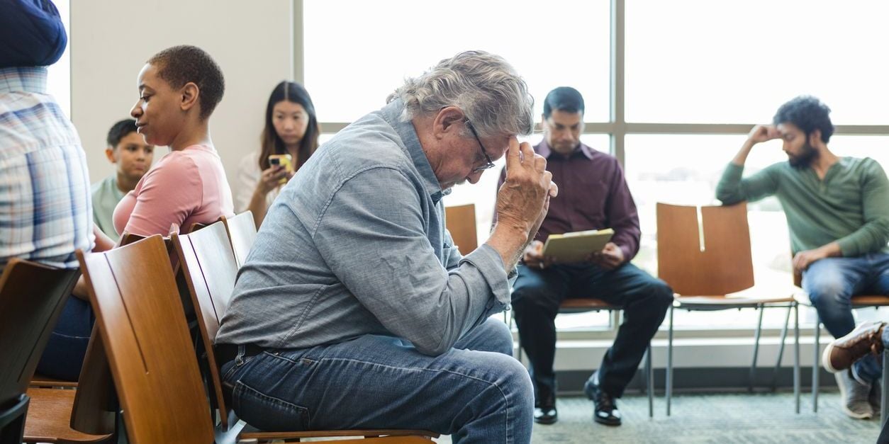 Man waiting for doctor's appointment