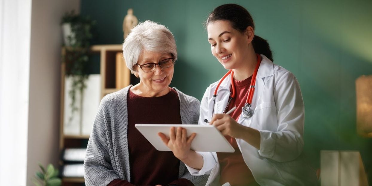 Doctor with patient